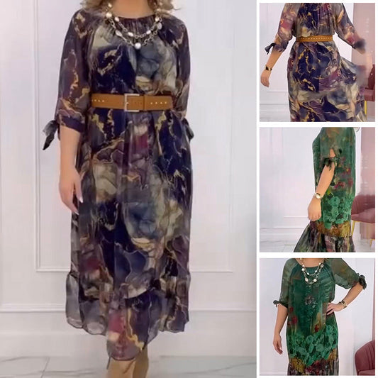 💝Rochie cu mâneci batwing în flori