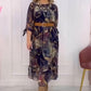 💝Rochie cu mâneci batwing în flori