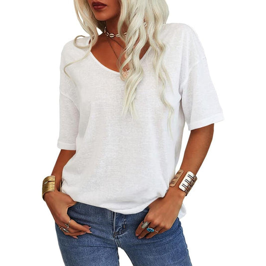 🔥 Tricou femei simplu, decolteu V