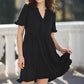 🌈Rochie casual pentru femei, cu guler în V, volane, croială A, lejeră, tip cămașă