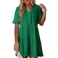 🌈Rochie casual pentru femei, cu guler în V, volane, croială A, lejeră, tip cămașă