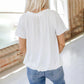 💖 V-Neck Casual plisat cu mânecă scurtă Top