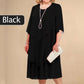 💖Plus Dimensiune stratificat Midi rochie