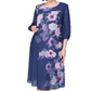 🎁🌸Elegant florale imprimare rotund gât rochii de femei