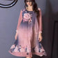 【S-4XL】🌺Femei florale imprimare rotund gât Mesh maneca rochie
