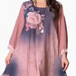 【S-4XL】🌺Femei florale imprimare rotund gât Mesh maneca rochie