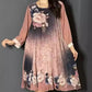 【S-4XL】🌺Femei florale imprimare rotund gât Mesh maneca rochie