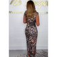 Rochie leopard sexy cu decolteu V adânc pentru femei