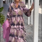 Rochii tunică de plajă cu volane, stil boho, mărimi mari