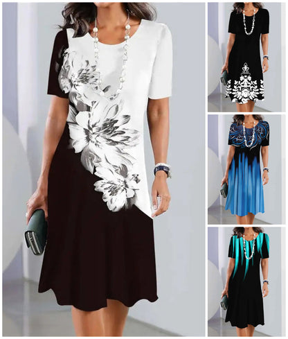 👗 Moda de dimensiuni mari Temperament imprimate rochie 💖