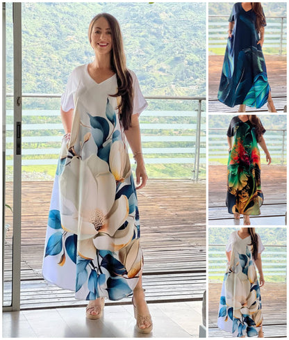 👗 Rochii lejere, casual, pentru femei, cu decolteu în formă de inimă și mâneci scurte