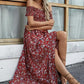 Rochie elegantă cu flori fără umeri pentru femei