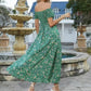 Rochie elegantă cu flori fără umeri pentru femei