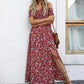 Rochie elegantă cu flori fără umeri pentru femei