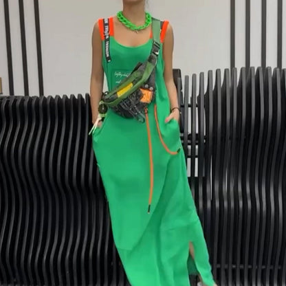 Rochie casual imprimată fără mâneci pentru femei