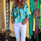 Femeii Casual Trendy Print V-Neck Top