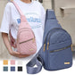 🏆 Geantă crossbody unicolor cu broderie, sistem anti-furt, pentru purtare zilnică și călătorii