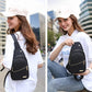 🏆 Geantă crossbody unicolor cu broderie, sistem anti-furt, pentru purtare zilnică și călătorii