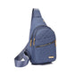 🏆 Geantă crossbody unicolor cu broderie, sistem anti-furt, pentru purtare zilnică și călătorii