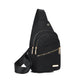 🏆 Geantă crossbody unicolor cu broderie, sistem anti-furt, pentru purtare zilnică și călătorii