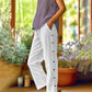🌺Reducere de vară 45% OFF💐Pantaloni scurți, casual, uni, lejeri, cu nasturi laterali
