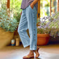 🌺Reducere de vară 45% OFF💐Pantaloni scurți, casual, uni, lejeri, cu nasturi laterali