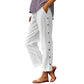 🌺Reducere de vară 45% OFF💐Pantaloni scurți, casual, uni, lejeri, cu nasturi laterali