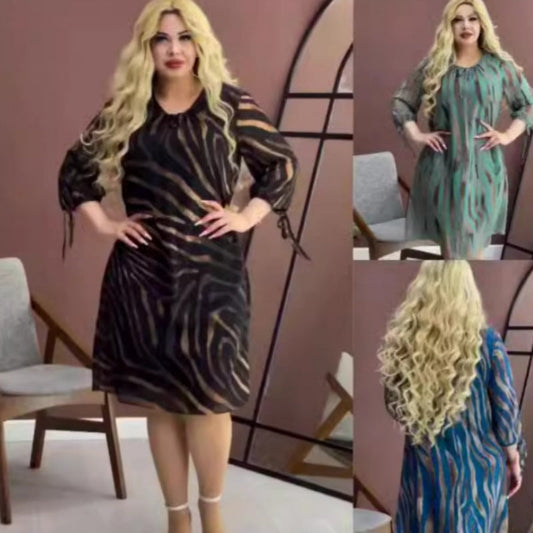 Rochie lejeră pentru femei, cu imprimeu la modă, stil casual