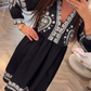 Rochie retro cu mânecă lungă și croială lejeră