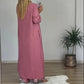 Tricou asimetric pentru femei și pantaloni imprimați, set 2 piese