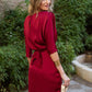 【S-4XL】💖Rochie de culoare solidă cu talie înaltă