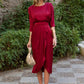 【S-4XL】💖Rochie de culoare solidă cu talie înaltă