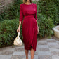 【S-4XL】💖Rochie de culoare solidă cu talie înaltă