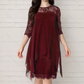 ✨ Rochie elegantă pentru femei cu tiv asimetric și suprapunere din dantelă