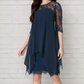 ✨ Rochie elegantă pentru femei cu tiv asimetric și suprapunere din dantelă