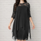 ✨ Rochie elegantă pentru femei cu tiv asimetric și suprapunere din dantelă