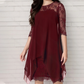 ✨ Rochie elegantă pentru femei cu tiv asimetric și suprapunere din dantelă