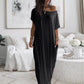 🔥Promoție de ultimă zi 50% REDUCERE✨💃Rochie lungă casual de vară pentru femei, cu mâneci scurte, în culori uni