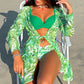 Set de bikini 3 piese pentru femei cu cover-up