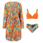 Set de bikini 3 piese pentru femei cu cover-up