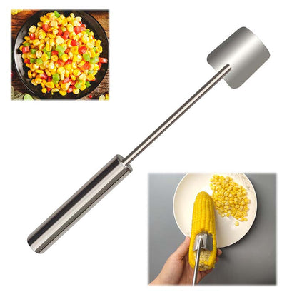🔥🌽 Könnyen tisztítható kukorica reszelő hosszú rozsdamentes acél fogantyúval 🌟