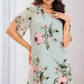 👗🌺Chiffon florale imprimare rotund gât rochie