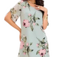👗🌺Chiffon florale imprimare rotund gât rochie