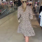 Rochie trendy pentru femei cu decolteu în V, cu imprimeu leopard și croială lejeră