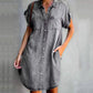 🎉PROMOTIE DE ZIUA ULTIMA - 50% REDUCERE👗Rochie casual Denim cu mânecă scurtă