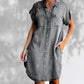 🎉PROMOTIE DE ZIUA ULTIMA - 50% REDUCERE👗Rochie casual Denim cu mânecă scurtă