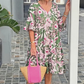 🌼Rochie midi imprimată cu decolteu în V