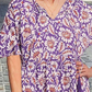 🌼Rochie midi imprimată cu decolteu în V