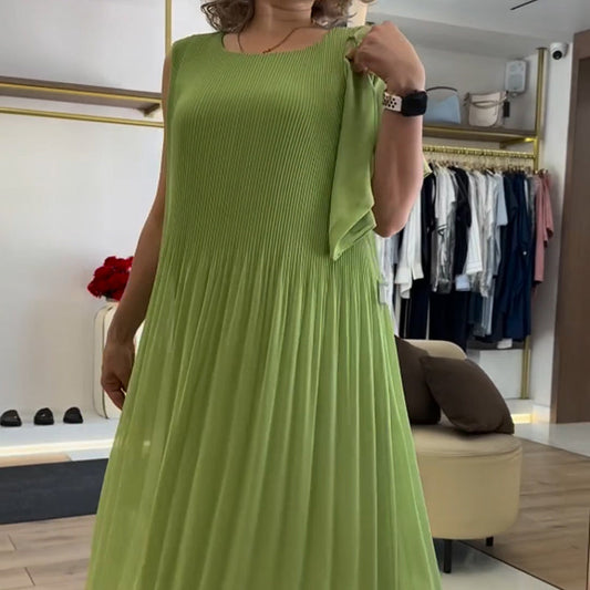 💃🏻 Fustă plisată fără mâneci din șifon, pentru femei
