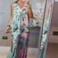 🌴 Set tropical cu cocotier: tricou + pantaloni, ușor și viu colorat
